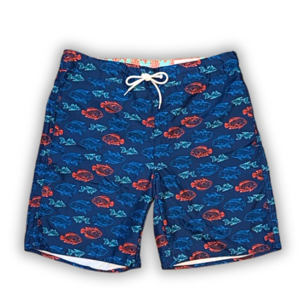 St. John’s Bay Men’s Swim Trunks Large Knee Length Swim Shorts Tropical Print